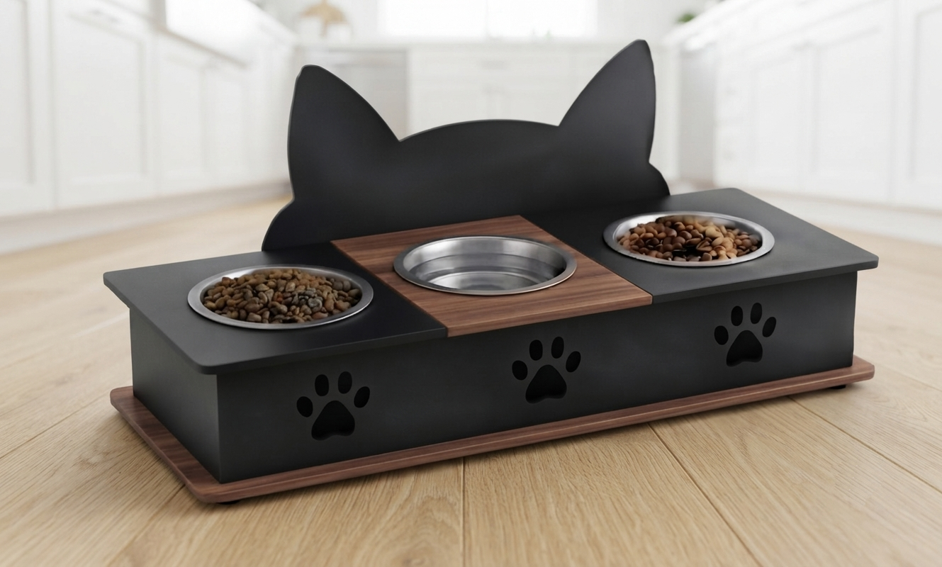3 Bowl Cat Feeder Bowl Stand in Pakistan