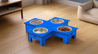 Cross 4 Bowl Wooden Pet Feeder Stand