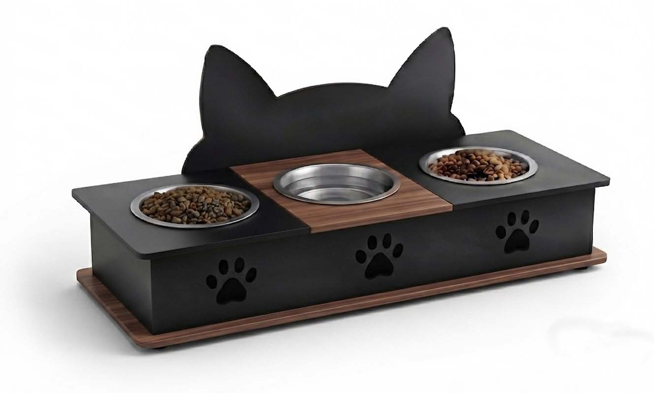 3 Bowl Cat Feeder Bowl Stand in Pakistan