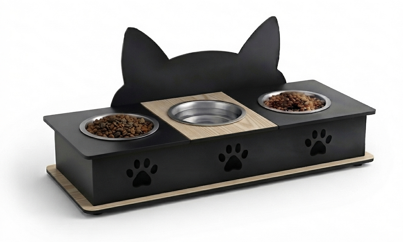 3 Bowl Cat Feeder Bowl Stand in Pakistan