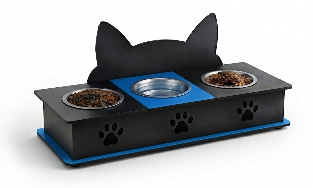 3 Bowl Cat Feeder Bowl Stand in Pakistan