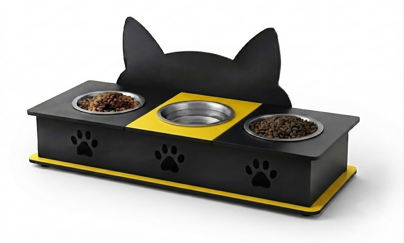 3 Bowl Cat Feeder Bowl Stand in Pakistan