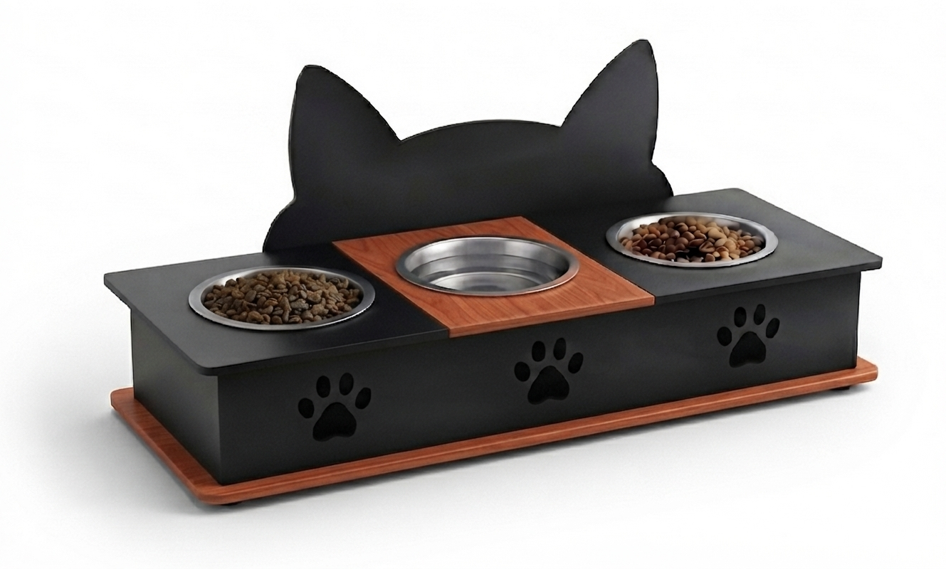 3 Bowl Cat Feeder Bowl Stand in Pakistan