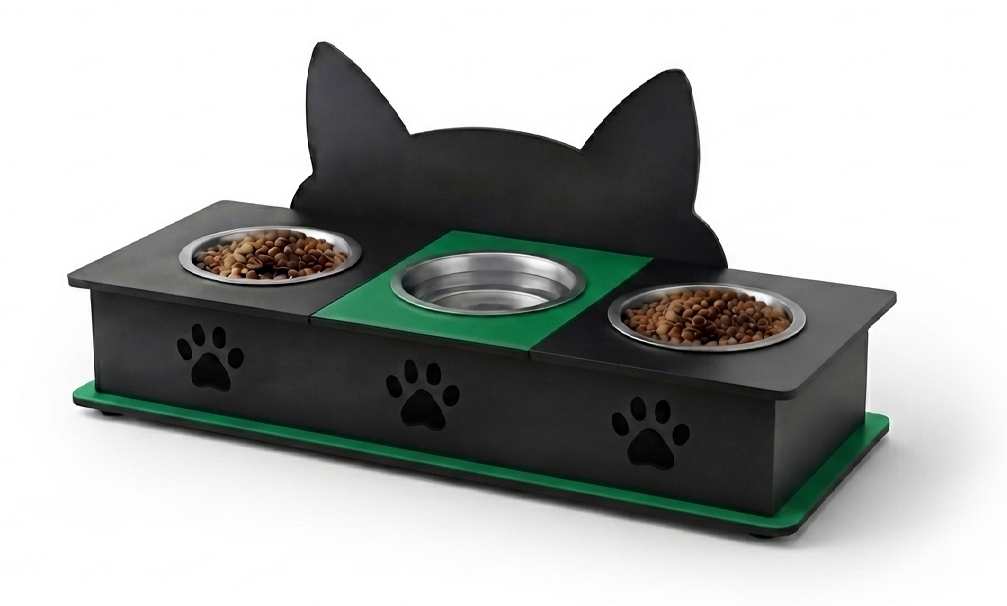 3 Bowl Cat Feeder Bowl Stand in Pakistan