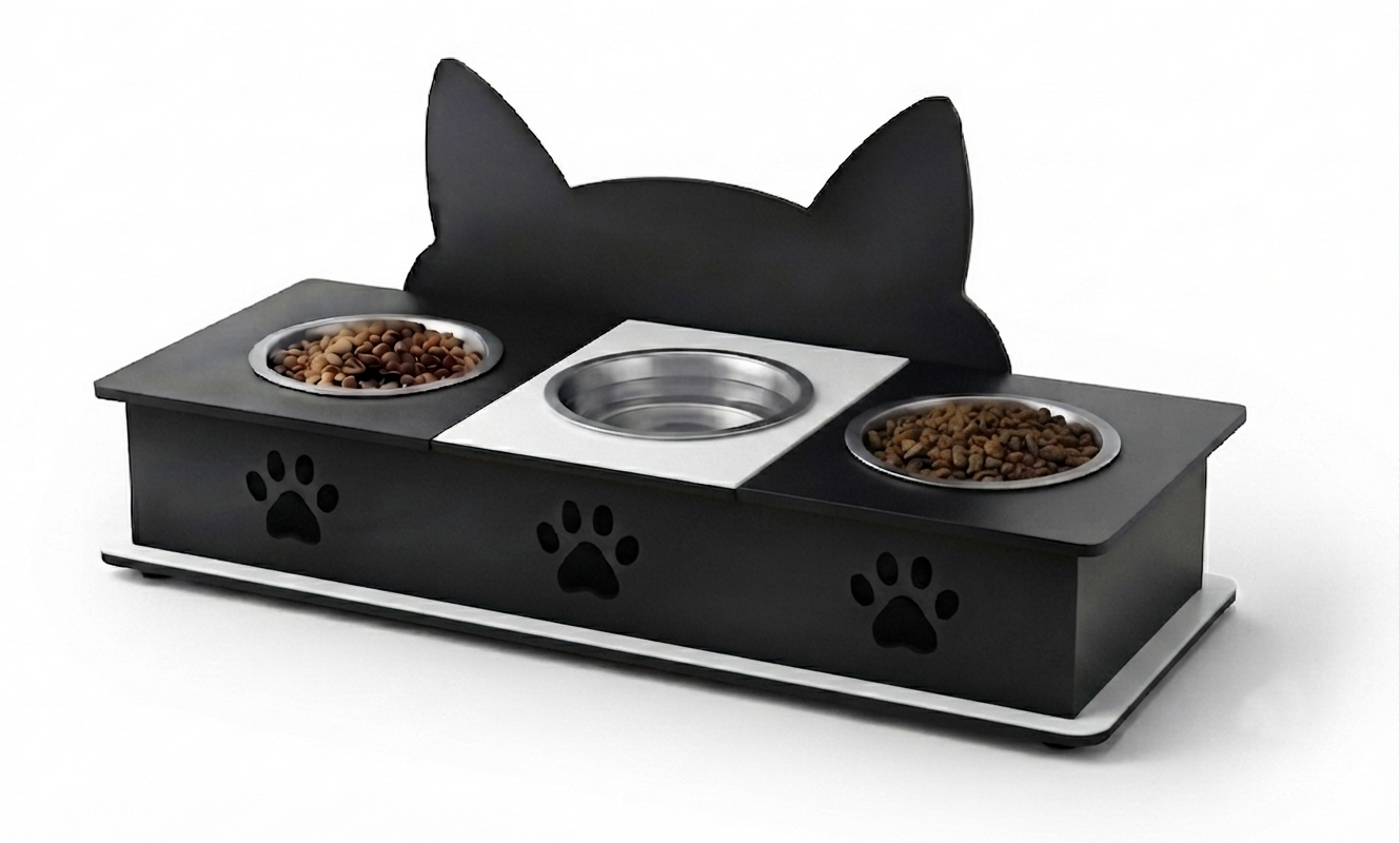 3 Bowl Cat Feeder Bowl Stand in Pakistan