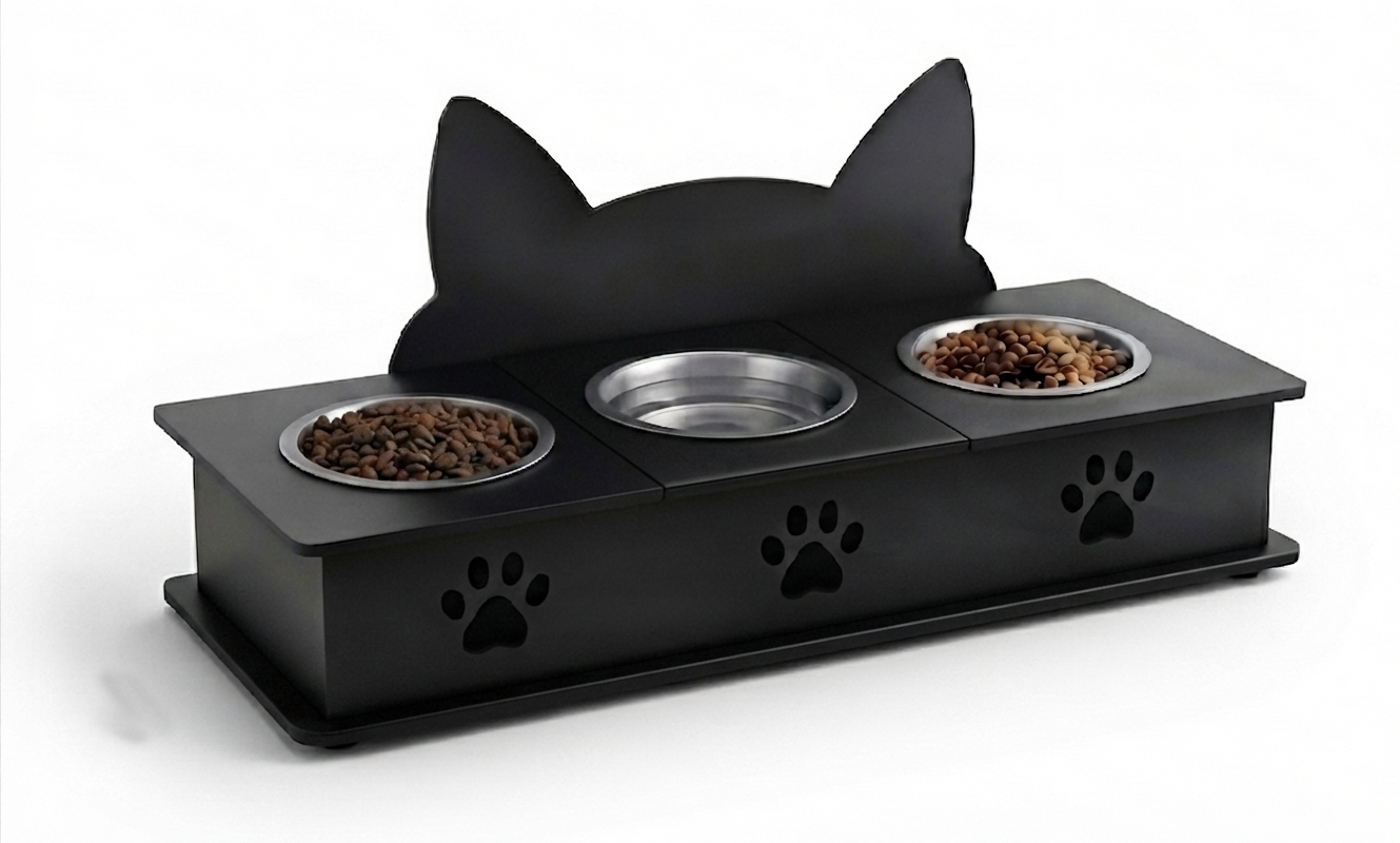 3 Bowl Cat Feeder Bowl Stand in Pakistan