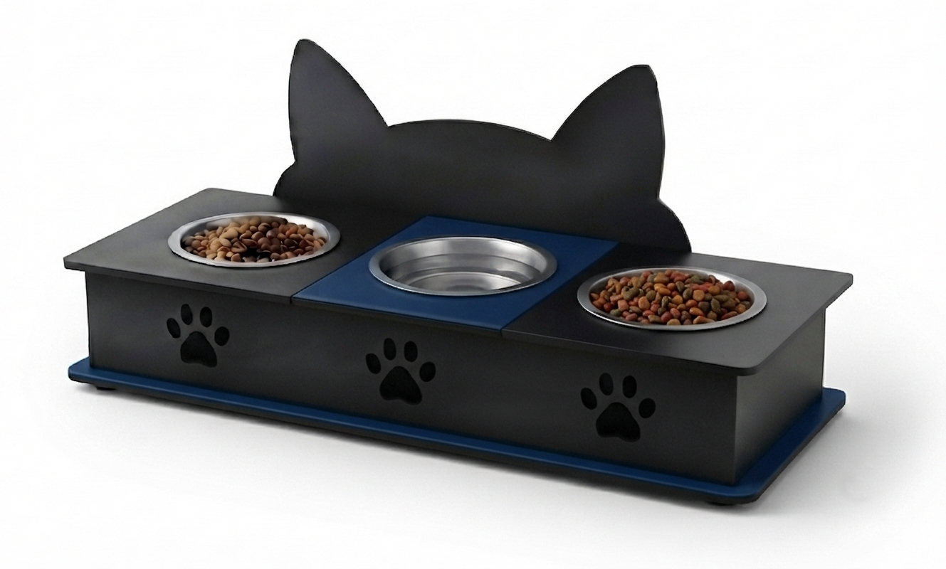 3 Bowl Cat Feeder Bowl Stand in Pakistan
