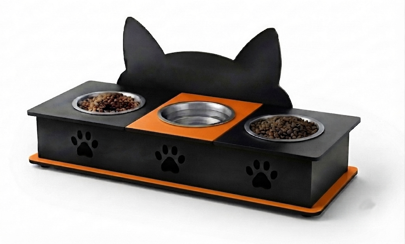 3 Bowl Cat Feeder Bowl Stand in Pakistan
