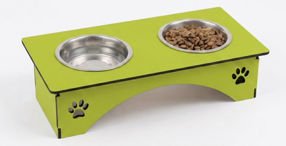 Premium Wooden Cat Bowl Stand