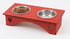 Premium Wooden Cat Bowl Stand