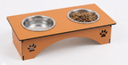 Premium Wooden Cat Bowl Stand