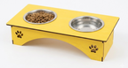 Premium Wooden Cat Bowl Stand