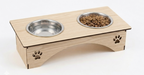 Premium Wooden Cat Bowl Stand
