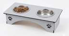 Premium Wooden Cat Bowl Stand