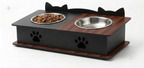 Double Cat Ears Design Pet Bowl Stands