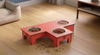 Modern Raised 3-Bowl Feeder for Comfort