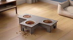 Modern Raised 3-Bowl Feeder for Comfort