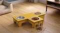 Modern Raised 3-Bowl Feeder for Comfort