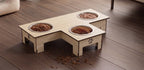 Modern Raised 3-Bowl Feeder for Comfort