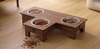 Modern Raised 3-Bowl Feeder for Comfort