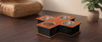 Plus Shape 4 Bowls Pet Feeder Stand in Different Colors