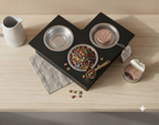 Triple Bowl Pet Feeder Station