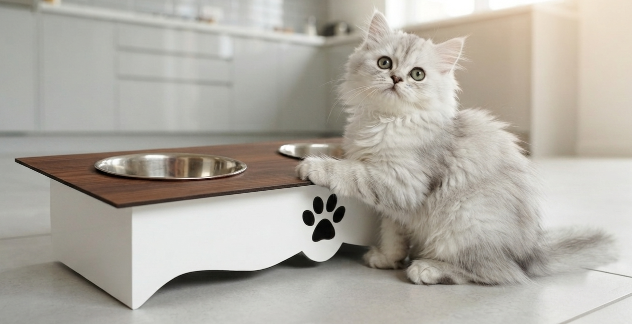 Two-Tone Wooden Pet Food Stands