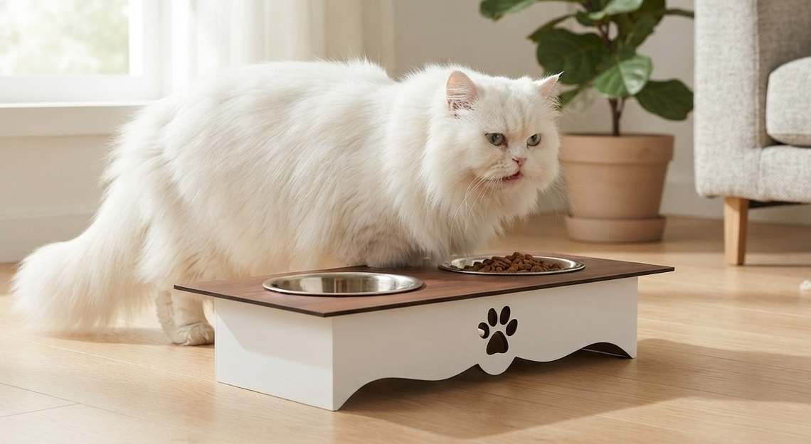 Two-Tone Wooden Pet Food Stands