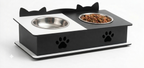 Double Cat Ears Design Pet Bowl Stands