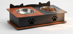 Double Cat Ears Design Pet Bowl Stands