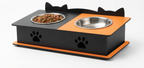 Double Cat Ears Design Pet Bowl Stands