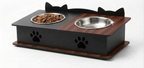 Double Cat Ears Design Pet Bowl Stands