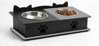 Double Cat Ears Design Pet Bowl Stands
