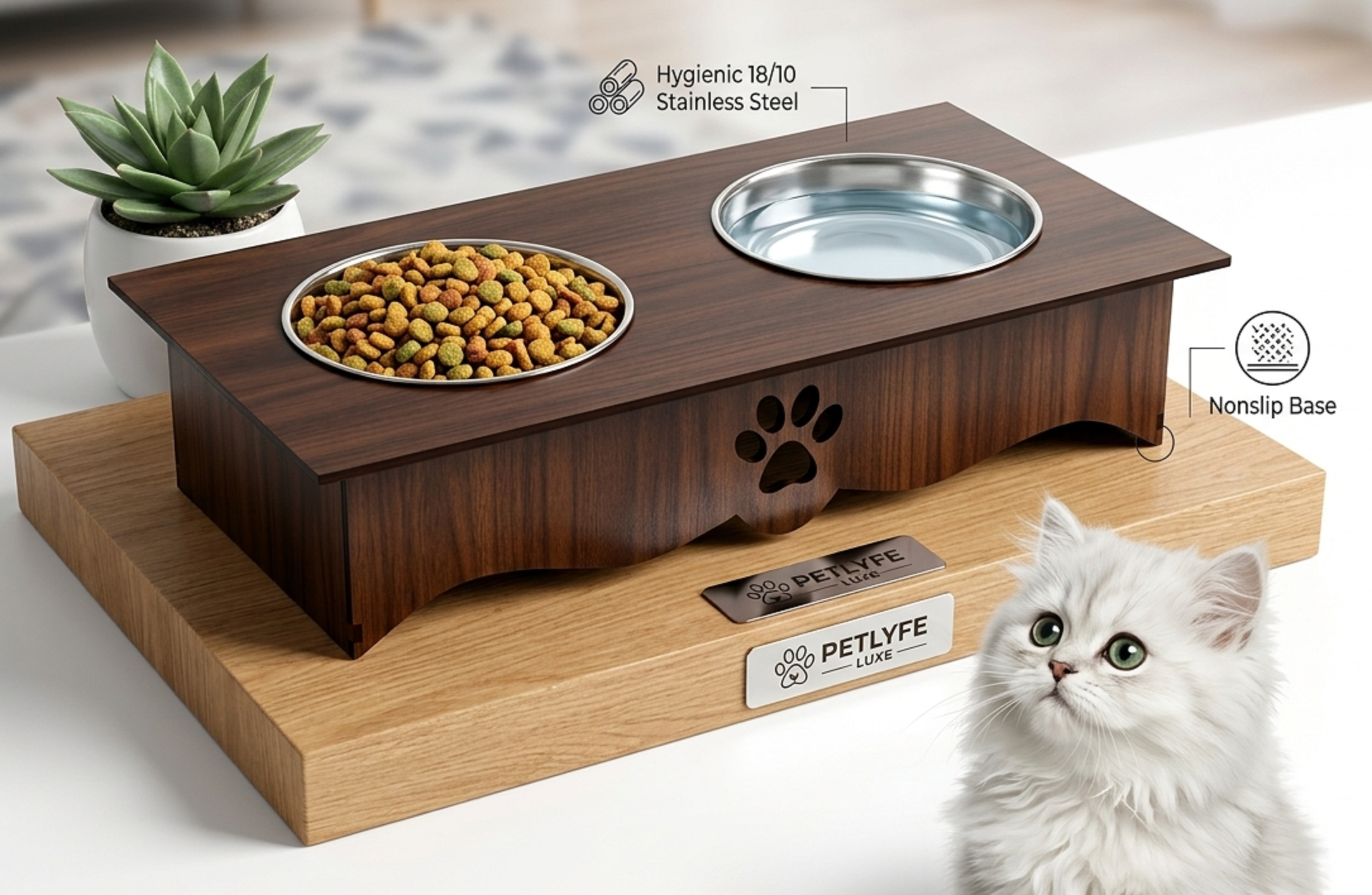 Best Selling Wooden Cat Food Stand