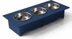 Triple Cat Bowl Stand with Stainless Steel Bowls – Modern Raised Pet Feeder